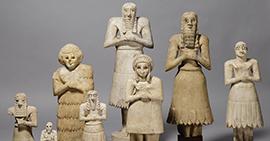 Image: Sumerian Worshipper Figurines from the Oriental Institute collections.