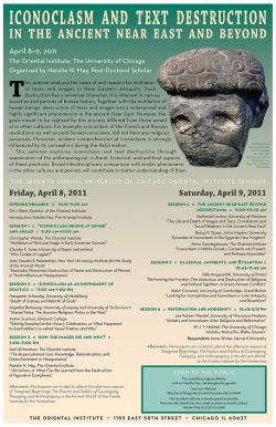 Oriental Institute Seminar 2011 May poster
